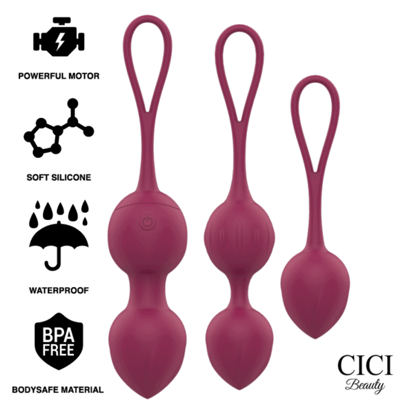 CICI BEAUTY- CONTROLE REMOTO PREMIUM SILICONE 3 VIBRANTES KEGEL BEADS