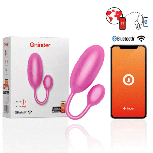 ONINDER™ - OVO VIBRANTE TÓQUIO ROSA 7,5 X 3,2 CM APLICATIVO GRATUITO