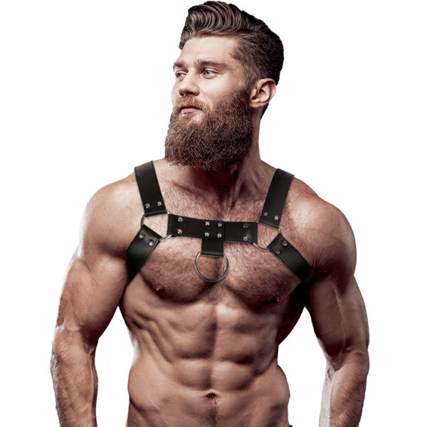 FETISH SUBMISSIVE ATTITUDE™ - ARNÊS DE PEITO DE COURO ECO MASCULINO