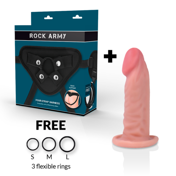 ROCKARMY - ARNÊS + DILDO REALÍSTICO TIGRE DE DUAL DENSIDADE 14CM - Image 2