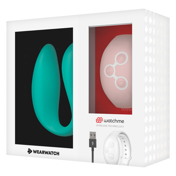WEARWATCH™ - VIBRADOR DE TECNOLOGIA DUAL WATCHME ÁGUA DO MAR / ROSA - Image 4