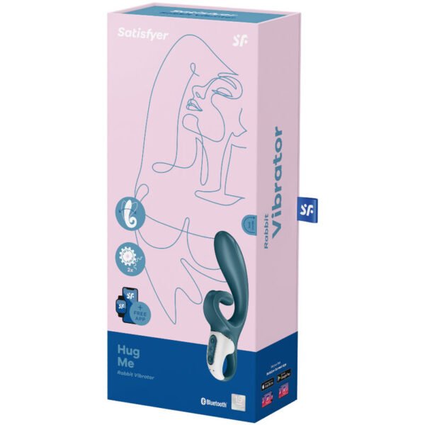 SATISFYER - APLICATIVO VIBRADOR HUG ME COELHO AZUL - Image 3