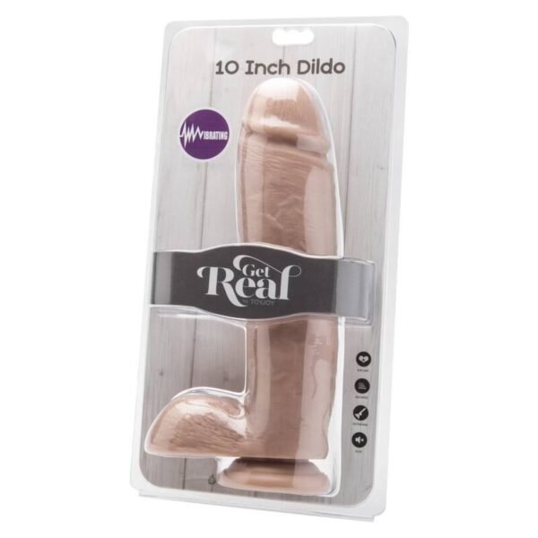 GET REAL - DILDO 25,5 CM COM BOLAS VIBRADOR PELE - Image 2