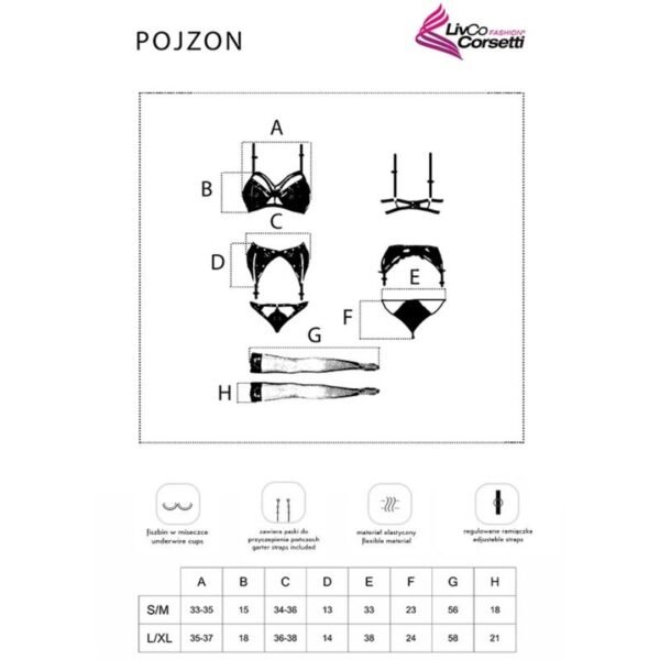 LIVCO CORSETTI FASHION - POJZON LC 90670 SUTI + CINTA LIGA + MEIAS + CALCINHA PRETA - Image 2