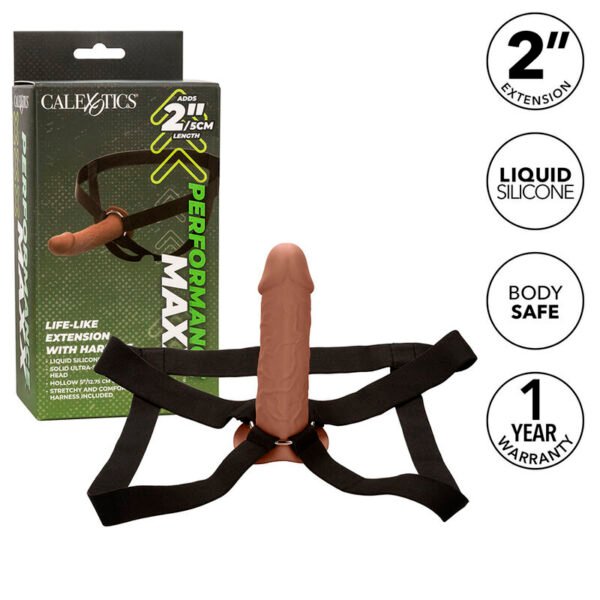CALEXOTICS - PERFORMANCE MAXX LIFE-LIKE EXTENSION COM ARNÊS PELE MARROM - Image 2