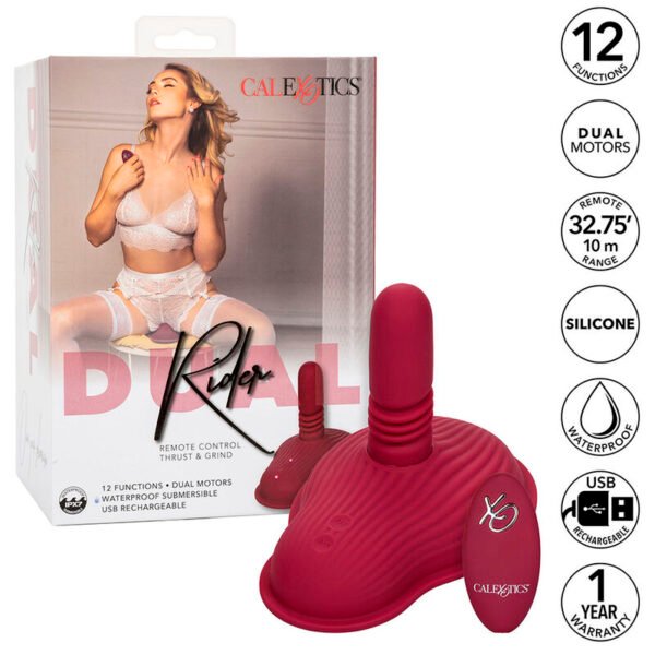 CALEXOTICS - RIDER MASSAGER DUPLO MOTOR CONTROLE REMOTO VERMELHO - Image 2