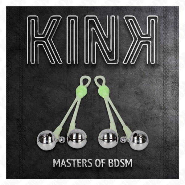 KINK - PINÇAS DE CRÂNIO LUMINOSAS COM ANEL SINOS AJUSTÁVEIS VERDE / PRATA - Image 5