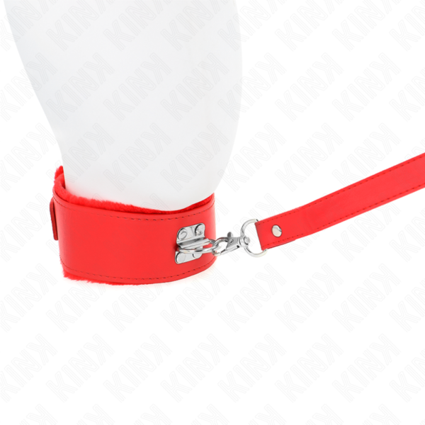 KINK - COLAR COM TRELA 116 CM COM PREGOS PRATA MODELO 4 VERMELHO AJUSTÁVEL 40-48 CM X 6 CM - Image 3