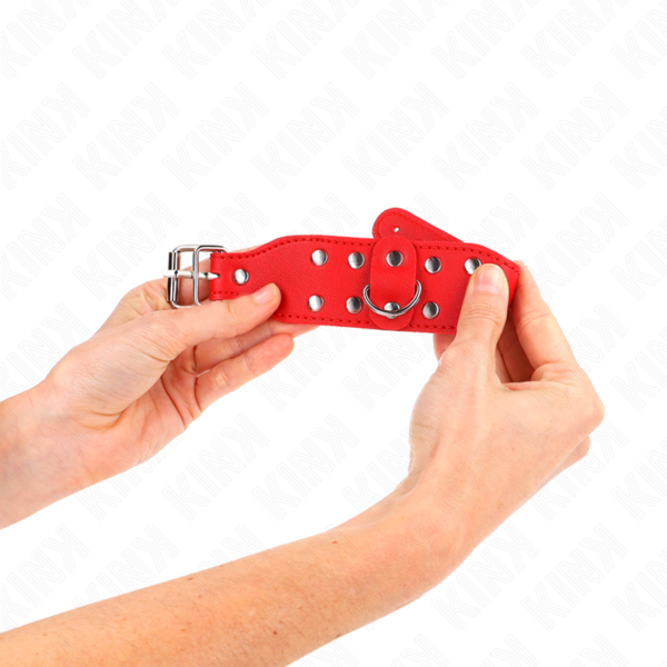 KINK - PULSEIRAS COM LINHA DUPLA DE PREGOS AJUSTÁVEIS VERMELHO - Image 4
