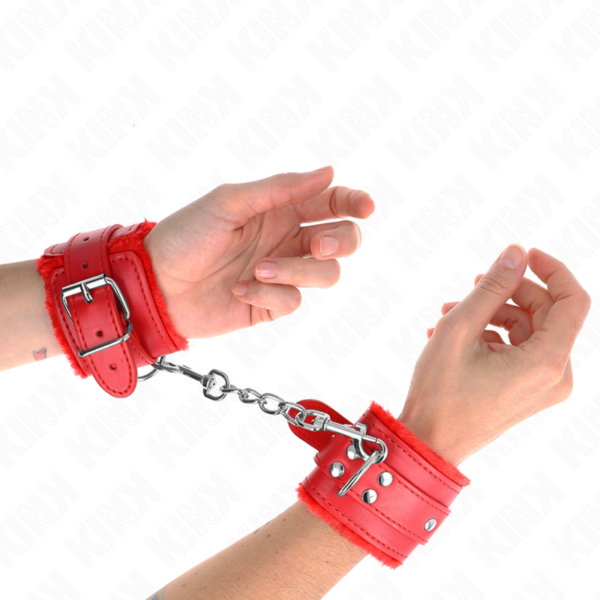 KINK - PULSO FORRO DE PELE VERMELHO COM CINTO VERMELHO AJUSTÁVEL 17-29 CM X 6 CM - Image 3