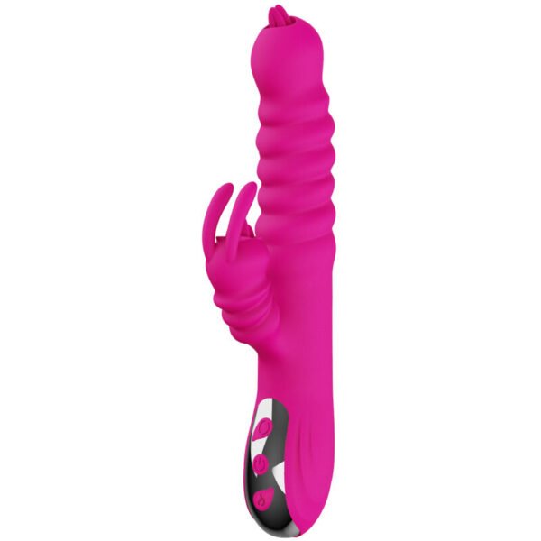 ARMONY - VIBRADOR MULTIFUNCIONAL DE LÍNGUA DUPLA DE COELHO FÚCSIA EFEITO DE CALOR - Image 2