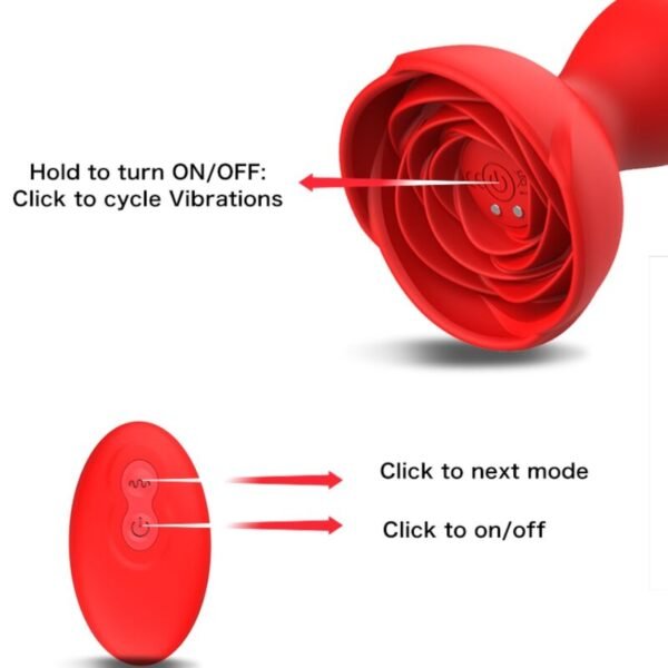 ARMONY -  EXTREME A BLOOM VIBRADOR ROSE E PLUG ANAL CONTROLE REMOTO VERMELHO - Image 2