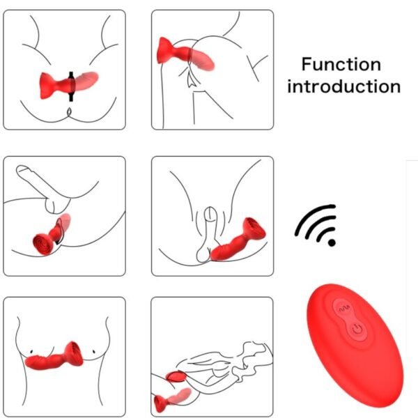 ARMONY -  EXTREME A BLOOM VIBRADOR ROSE E PLUG ANAL CONTROLE REMOTO VERMELHO - Image 5