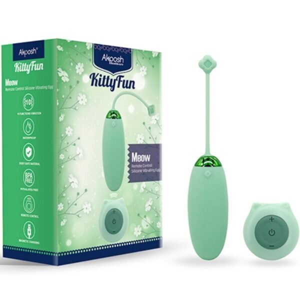 ARMONY - KITTY FUN EGG VIBRADOR CONTROLE REMOTO 10 VIBRAÇÕES VERDE - Image 5
