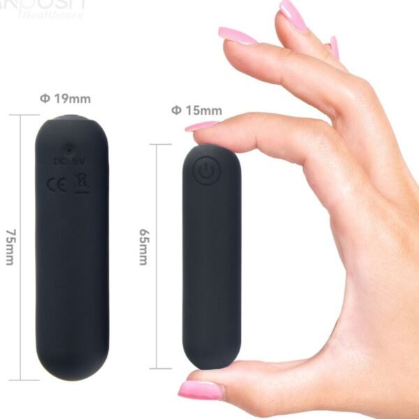 ARMONY - SPLASH HAHA VIBRADOR BALA SILICONE 10 VIBRAÇÕES 75 X 19 CM PRETO - Image 4
