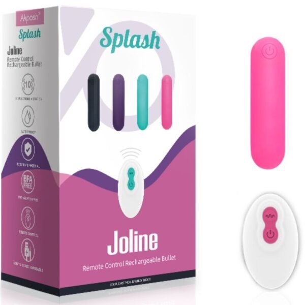 ARMONY - SPLASH JOLINE VIBRADOR BALA SILICONE CONTROLE REMOTO 10 VIBRAÇÕES 65 X 15 CM ROSA - Image 5