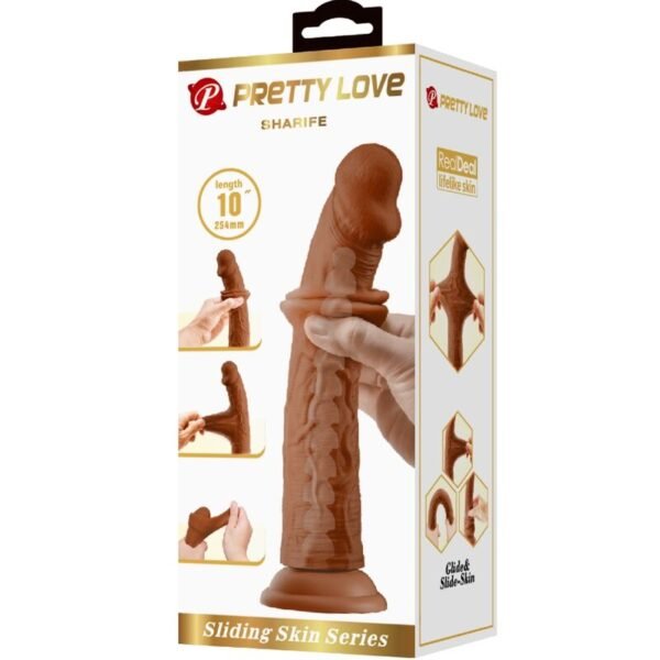 PRETTY LOVE - DILDO REALISTA SHARIFE 25 CM MARROM - Image 6