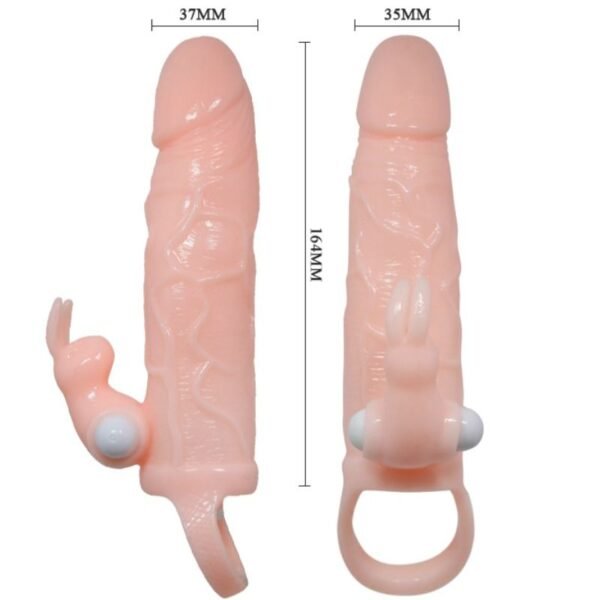 BAILE - CAPA PARA PÊNIS BRAVE MAN COM COELHO E CARNE DE MOTOR DUPLO 16.5 CM - Image 5