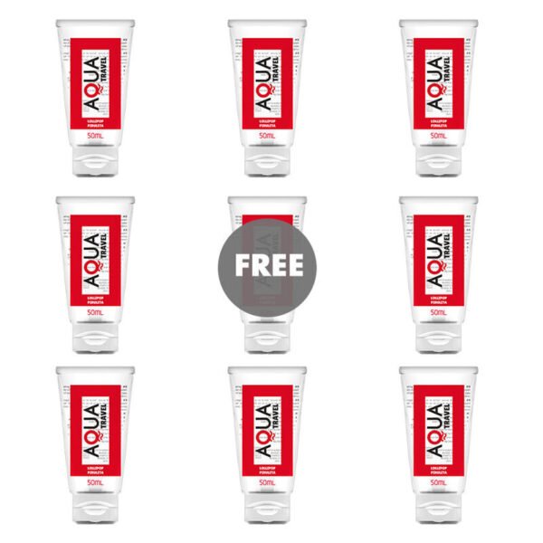 AQUA TRAVEL - LUBRIFICANTE À BASE DE ÁGUA AQUA TRAVEL LOLLIPOP SABOR - 50 ML 8+1 GRÁTIS