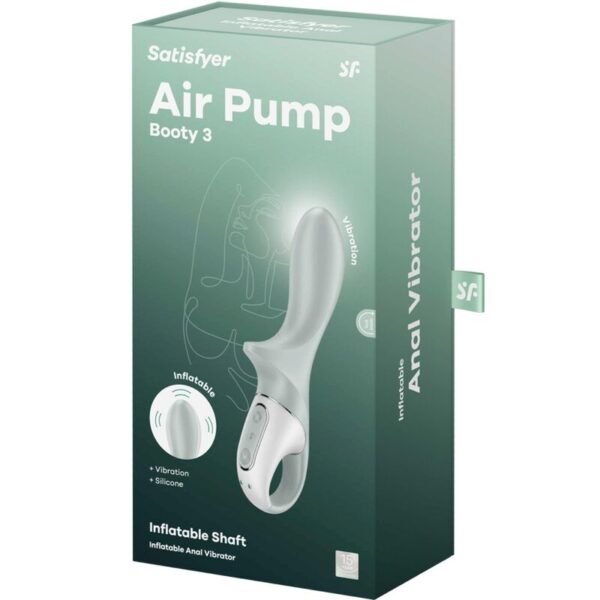 SATISFYER - AIR PUMP BOOTY 3 VIBRADOR ANAL INFLÁVEL GREYGREEN - Image 6