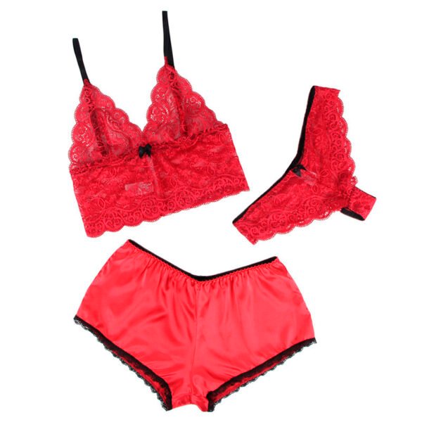 SUBBLIME - 953898 CAMISOLA DE SEDA E RENDA + CALCINHA VERMELHA S/M - Image 3