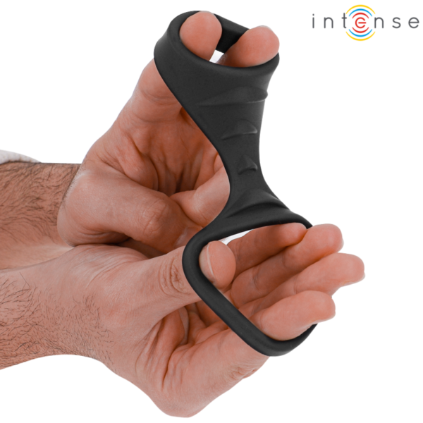 INTENSE - THEO ANEL DE SILICONE DUPLO PARA PÊNIS MODELO 3 PRETO - Image 4