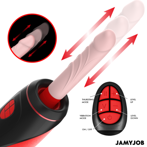 JAMYJOB - MASTURBADOR AUTOMÁTICO BASE PYSTON COM DILDO DE CONTROLE REMOTO - Image 3