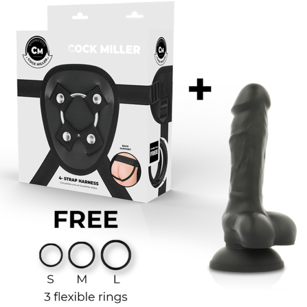 COCK MILLER - ARNÊS + DENSIDADE DE SILICONE COCKSIL ARTICULVEL PRETO 13 CM - Image 2