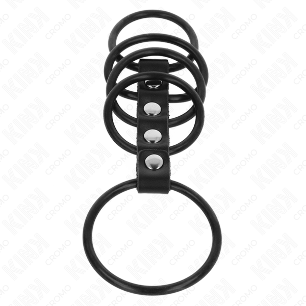 KINK - 5 ANÉIS DE SILICONE 3,8 CM A 4,8 CM CONECTADOS POR COURO - Image 4