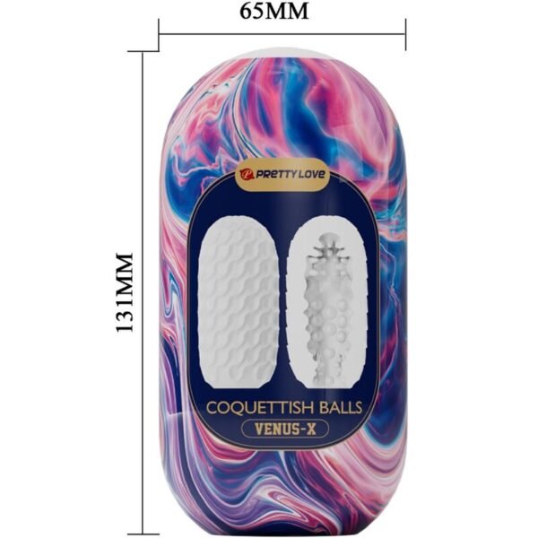 PRETTY LOVE - MASTURBADOR MASCULINO DE SILICONE COQUETTISH BALLS BRANCO - Image 3