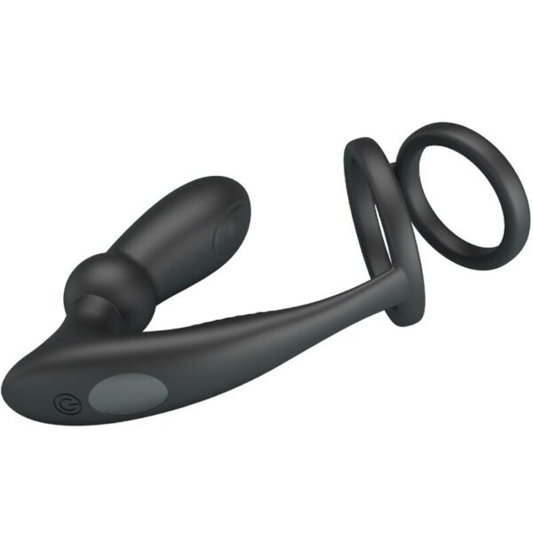 PRETTY LOVE - ANEL PENIS EMONI + PLUG ANAL 12 VIBRAÇÕES PRETO - Image 4