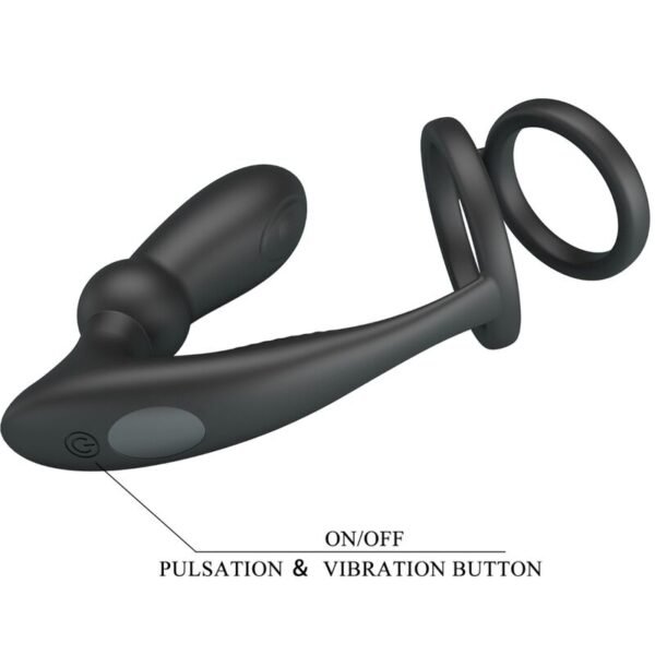 PRETTY LOVE - ANEL PENIS EMONI + PLUG ANAL 12 VIBRAÇÕES PRETO - Image 6