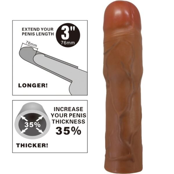 PRETTY LOVE - MANGA PENIS KYLIAN COM EXTENSÃO DE 7,6 CM MULATO - Image 6