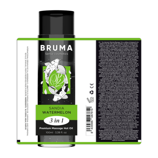 BRUMA - ÓLEO DE MASSAGEM PREMIUM EFEITO CALOR SABOR MELANCIA 3 EM 1 - 100 ML - Image 6