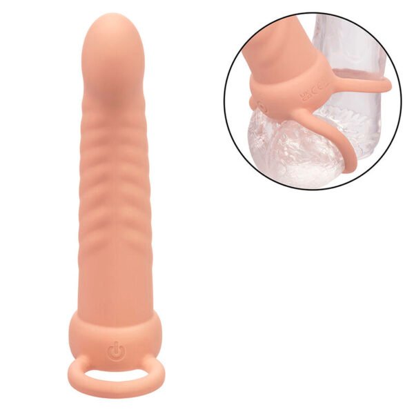 CALEXOTICS - MAXX RIBBED DUAL PENETRATOR 10 VIBRAÇÕES CARNE - Image 6