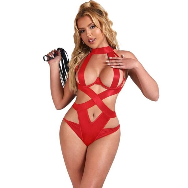 SUBBLIME - CORPO HALTER SEXY COM ARNÊS VERMELHO S/M - Image 3