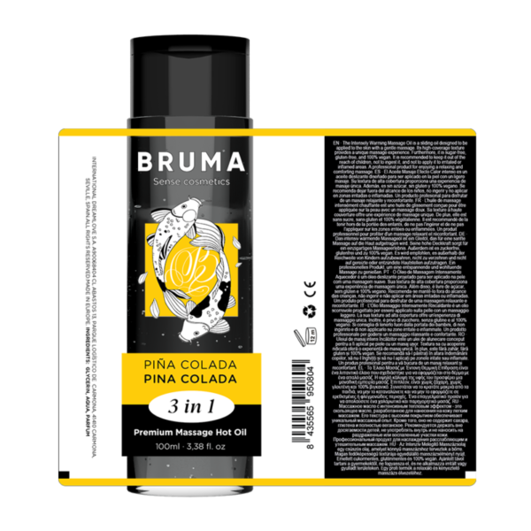 BRUMA - ÓLEO DE MASSAGEM PREMIUM EFEITO CALOR SABOR PINA COLADA 3 EM 1 - 100 ML - Image 5