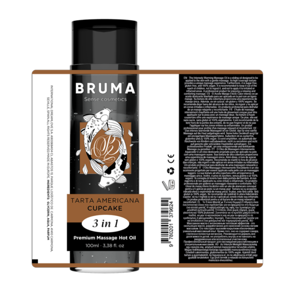 BRUMA - ÓLEO DE MASSAGEM PREMIUM EFEITO CALOR SABOR CUPCAKE 3 EM 1 - 100 ML - Image 5