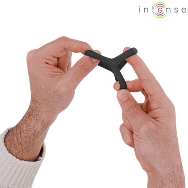 INTENSE - CARSON ANEL DE PÊNIS DUPLO DE SILICONE PRETO MODELO 4 - Image 3