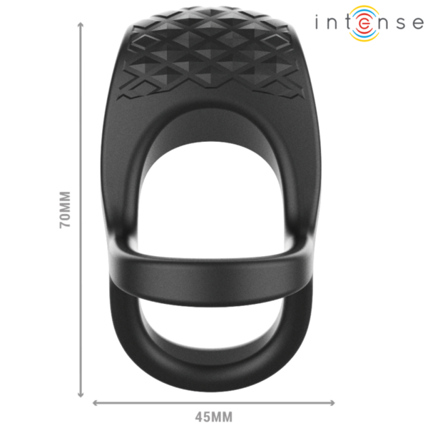 INTENSE - ALEX VIBRADOR ANEL DUPLO PENIS 10 VIBRAÇÕES PRETO - Image 5