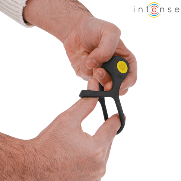 INTENSE - ALEX VIBRADOR ANEL DUPLO PENIS 10 VIBRAÇÕES PRETO - Image 6