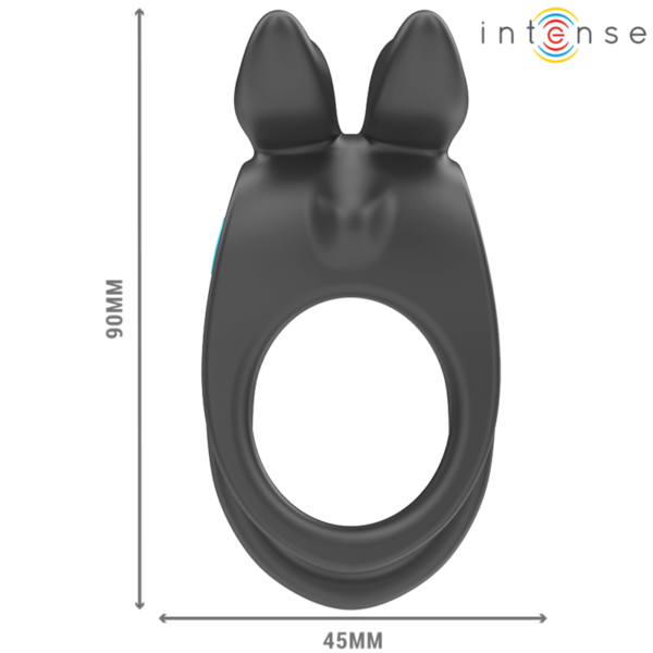 INTENSE - SAM VIBRADOR ANEL DUPLO PENIS 10 VIBRAÇÕES PRETO - Image 5