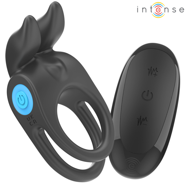 INTENSE - SAM VIBRADOR ANEL DUPLO PENIS 10 VIBRAÇÕES PRETO - Image 2