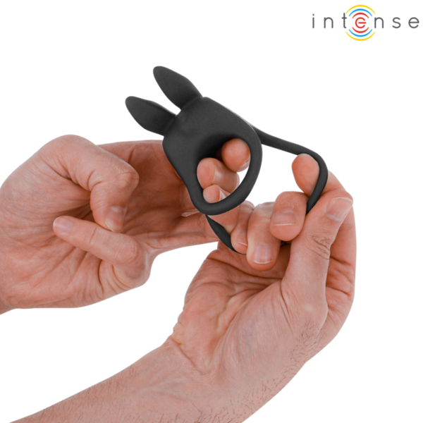 INTENSE - SAM VIBRADOR ANEL DUPLO PENIS 10 VIBRAÇÕES PRETO - Image 6