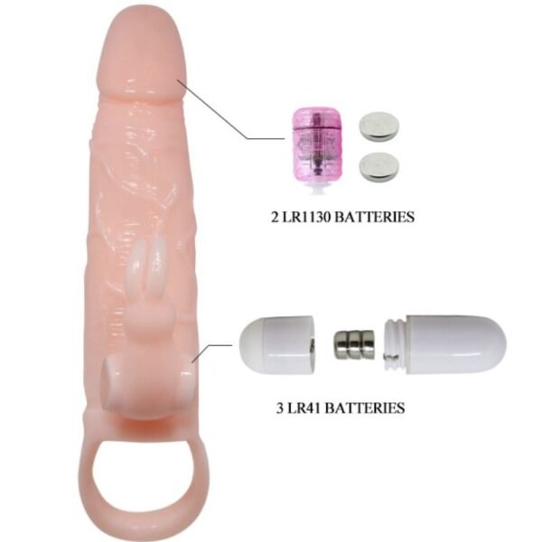 BAILE - CAPA PARA PÊNIS BRAVE MAN COM COELHO E CARNE DE MOTOR DUPLO 16.5 CM - Image 7