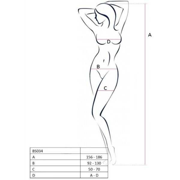 PASSION - WOMAN BS034 BODYSTOCK BRANCO TAMANHO ÚNICO - Image 2