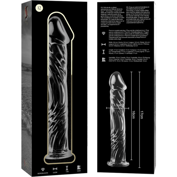 NEBULA SERIES BY IBIZA - MODELO 12 DILDO VIDRO BOROSILICADO TRANSPARENTE 17 CM -O- 3.5 CM - Image 6