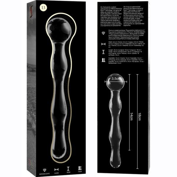 NEBULA SERIES BY IBIZA - MODELO 13 DILDO VIDRO BOROSILICADO TRANSPARENTE 18 CM -O- 3.5 CM - Image 6