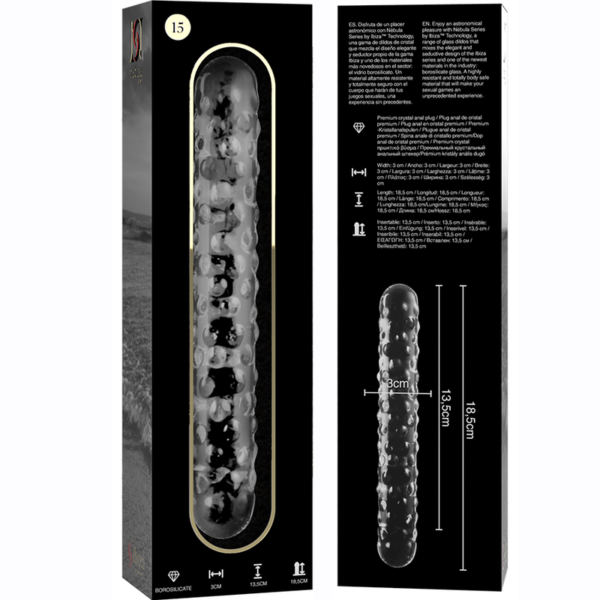 NEBULA SERIES BY IBIZA - MODELO 15 DILDO VIDRO BOROSILICADO TRANSPARENTE 18.5 CM -O- 3 CM - Image 6
