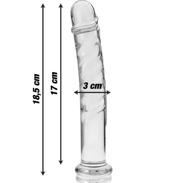 NEBULA SERIES BY IBIZA - MODELO 16 DILDO VIDRO BOROSILICADO TRANSPARENTE 18.5 CM -O- 3 CM - Image 3